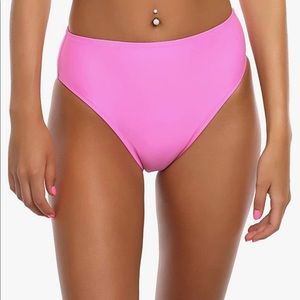 Highcut High Waisted Bikini Bottom M Hot Pink NWT